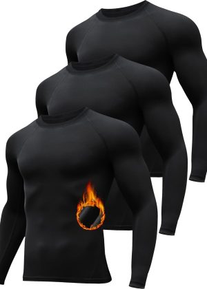 3-Pack Fleece-Lined Thermal Compression Shirts