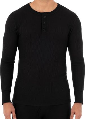 Recycled Waffle Thermal Henley Top