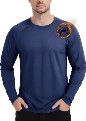 Fleece-Lined Athletic Thermal Long Sleeve Shirt