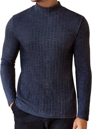 Long Sleeve Fleece Mock Neck Thermal Pullover