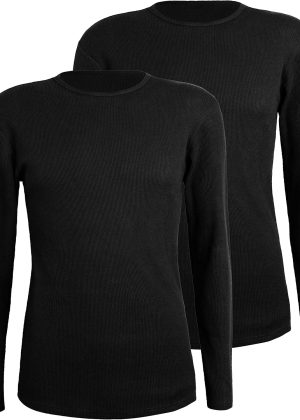 2-Pack Waffle Knit Thermal Crew Undershirt