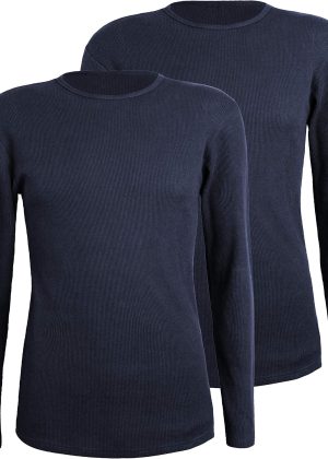 2-Pack Comfy Waffle Crew Thermal Shirt